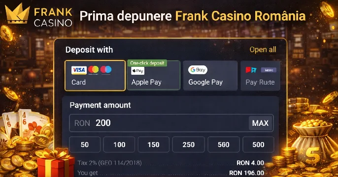 Frank Casino România – ghid rapid pentru cont și depunere