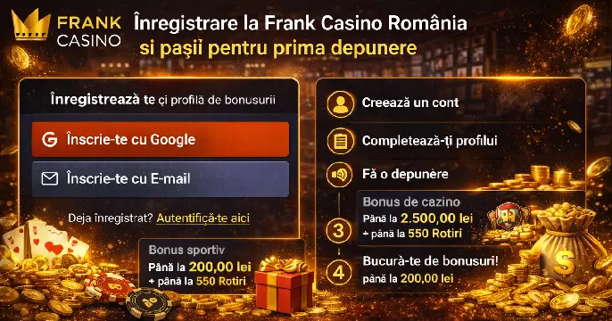  Înregistrare la Frank Casino România